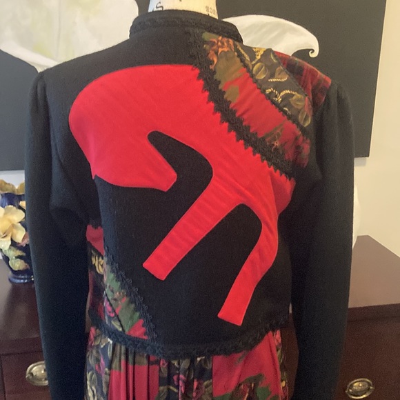 🔥 SOLD AS SET🔥 Suttles & Seawinds Vintage Matisse Jazz Horse Jacket & Skirt 💖 - Picture 1 of 16